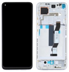Дисплей для Xiaomi Mi 10T, Mi 10T Pro, Redmi K30s, серебристый (Lunar Silver), с рамкой, Original (PRC) (переклеено стекло), M2007J3SG, M2007J3SY, M2007J3SP, M2007J3SI, M2007J17C, M2007J3SC