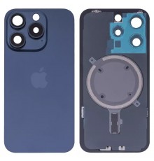 Задняя панель корпуса для iPhone 15 Pro, синяя + стекло камеры, High Copy
