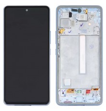 Дисплей для Samsung A536 Galaxy A53 5G, синий, с рамкой, Original, сервисная упаковка, #GH82-28025C