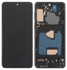 Дисплей для Samsung G996 Galaxy S21 Plus 5G, чорний (Phantom Black), з рамкою, Copy (TFT) 