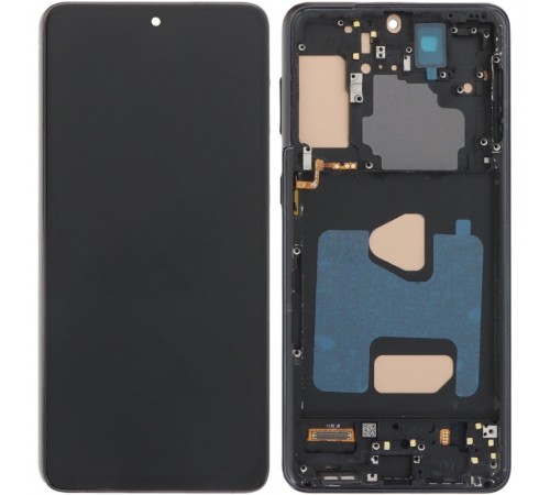 Дисплей для Samsung G996 Galaxy S21 Plus 5G, черный (Phantom Black), с рамкой, Copy (TFT)