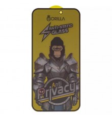Защитное стекло для Apple iPhone 15 Pro Max, совместимо с чехлом, Full Glue, Anti-Static, Anti-Peeping, черный, gorilla