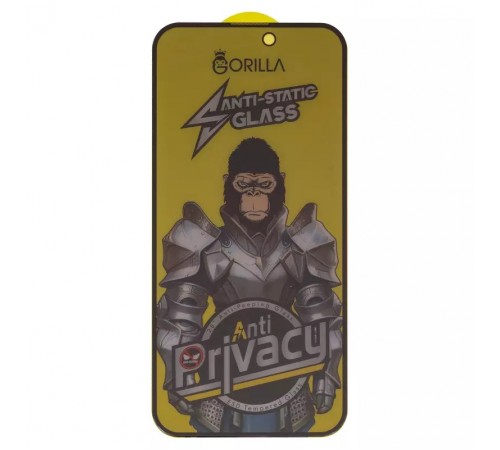 Захисне скло для Apple iPhone 15 Pro Max, сумісне з чохлом, Full Glue, Anti-Static, Anti-Peeping, чорне, gorilla Захисне скло для Apple iPhone 15 Pro Max, сумісне з чохлом, Full Glue, Anti-Static, Anti-Peeping, чорне, gorilla