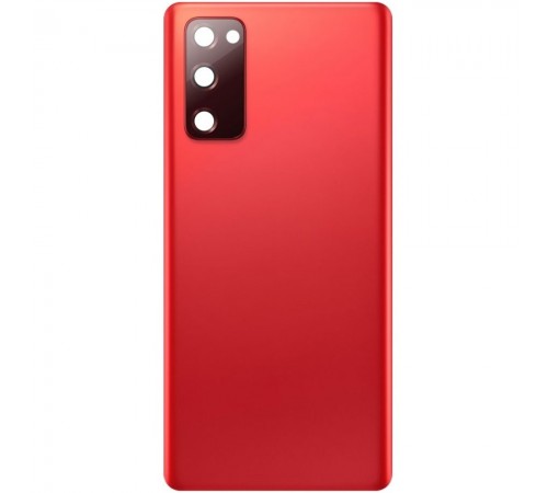 Задня панель корпусу для Samsung G780 Galaxy S20 FE, G781 Galaxy S20 FE 5G, червона (Cloud Red), Copy + скло камери