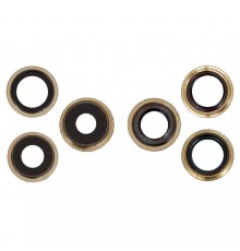 Скло камери для iPhone 13 Pro, 13 Pro Max, золотисте, з рамкою, комплект 3 шт.