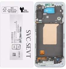 Дисплей для Samsung A556 Galaxy A55, голубой (Ice Blue), с рамкой, Original, сервисная упаковка, #GH82-34305B