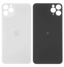 Задня панель корпусу для iPhone 11 Pro Max, срібляста, біла, не потрібно знімати скло камери, big hole, matte silver