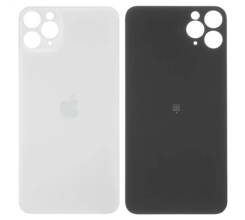 Задняя панель корпуса для iPhone 11 Pro Max, серебристая, белая, не нужно снимать стекло камеры, big hole, matte silver