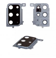 Стекло камеры для Samsung G985 Galaxy S20 Plus, голубое (Cloud Blue), с рамкой