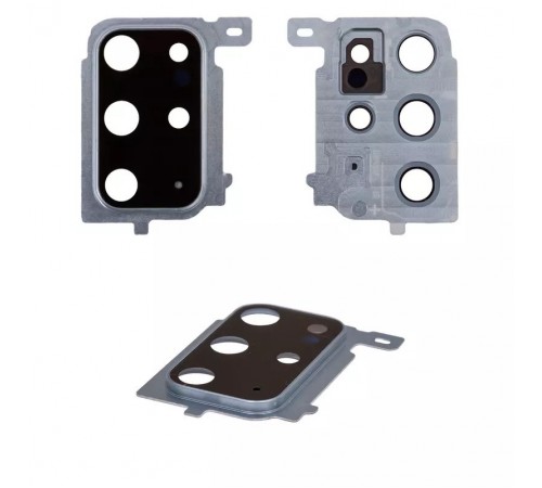 Стекло камеры для Samsung G985 Galaxy S20 Plus, голубое (Cloud Blue), с рамкой