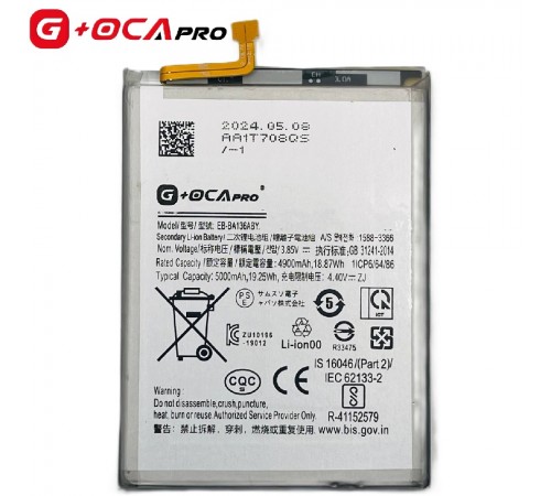 Аккумулятор G+OCA Pro EB-BA136ABY для Samsung A136 Galaxy A13 5G, M135 Galaxy M13, Li-ion, 3,85 B, 5000 мАч Аккумулятор G+OCA Pro EB-BA136ABY для Samsung A136 Galaxy A13 5G, M135 Galaxy M13, Li-ion, 3,85 B, 5000 мАч