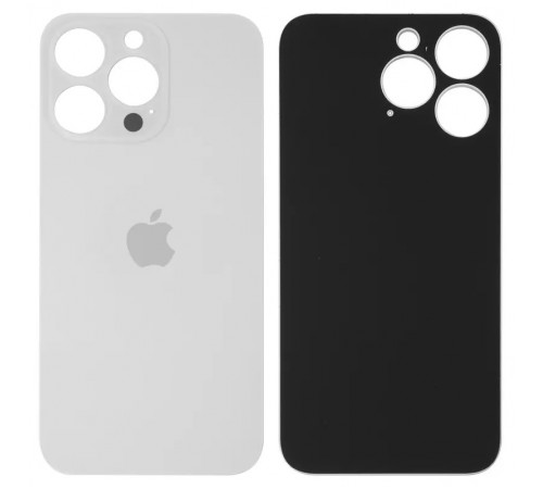 Задняя панель корпуса для iPhone 13 Pro, серебристая, белая, не нужно снимать стекло камеры, Silver, big hole Задняя панель корпуса для iPhone 13 Pro, серебристая, белая, не нужно снимать стекло камеры, Silver, big hole