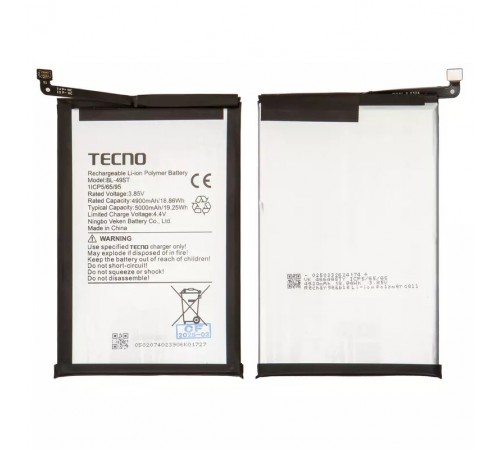 Акумулятор BL-49ST для Tecno Spark 10, Spark 20 (KJ5), Li-Polymer, 3,85 В, 5000 мАг, Original (PRC) Акумулятор BL-49ST для Tecno Spark 10, Spark 20 (KJ5), Li-Polymer, 3,85 В, 5000 мАг, Original (PRC)
