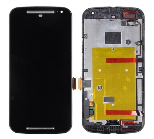 Дисплей для Motorola XT1062 Moto G2, XT1063 Moto G2, XT1064 Moto G2, XT1068 Moto G2, чорний, з рамкою, High Copy