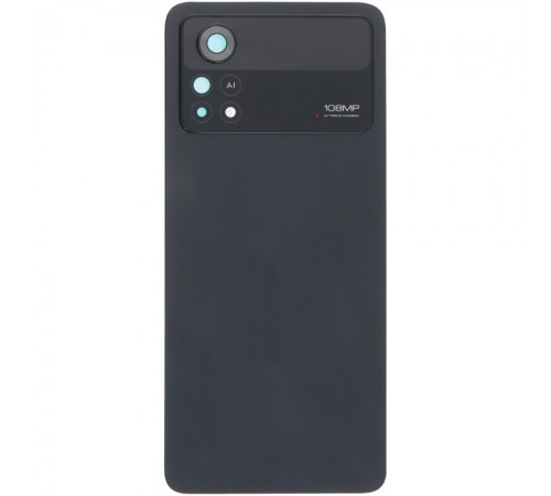 Задняя панель корпуса для Xiaomi Poco X4 Pro 5G, черная (Laser Black) + стекло камеры, 64MP