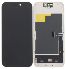 Дисплей для iPhone 15 Pro, черный, с рамкой, High Copy (OLED), OEM soft