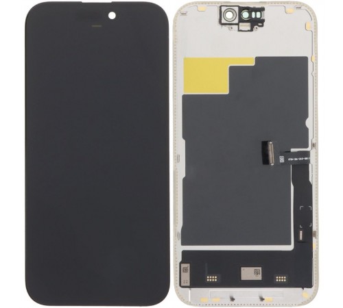 Дисплей для iPhone 15 Pro, черный, с рамкой, High Copy (OLED), OEM soft