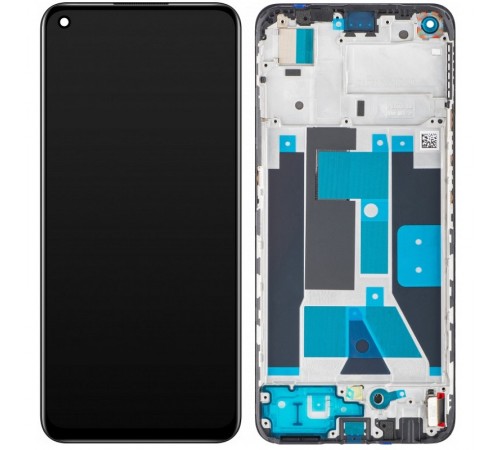 Дисплей для Realme 9, чорний, з рамкою, без Touch ID, Copy (TFT)