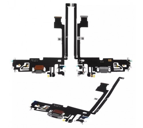 Шлейф для iPhone 12 Pro Max, конектора зарядки, білий, з мікрофоном, High Copy