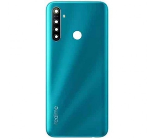 Задня панель корпусу для Realme 5 Pro, Realme Q, зелена (Crystal Green) + скло камери
