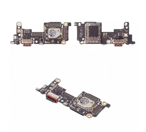 Шлейф для Xiaomi 12T, 12T Pro, коннектора зарядки, c SIM-коннектором, плата зарядки