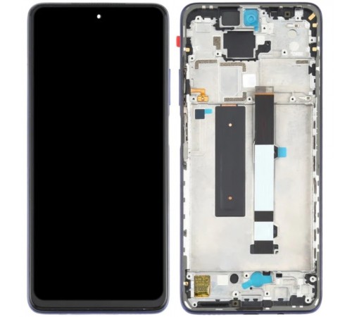 Дисплей для Xiaomi Redmi Note 9 Pro 5G, синій (Atlantic Blue), з рамкою, Оригінал, M2007J17C