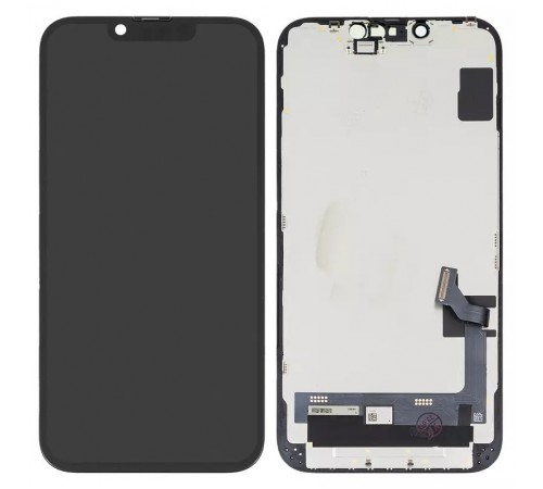 Дисплей для iPhone 14, черный, с рамкой, High Copy (OLED)