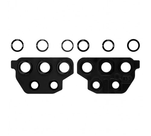 Скло камери для Samsung A325 Galaxy A32, чорне, з рамкою, комплект 3 шт.