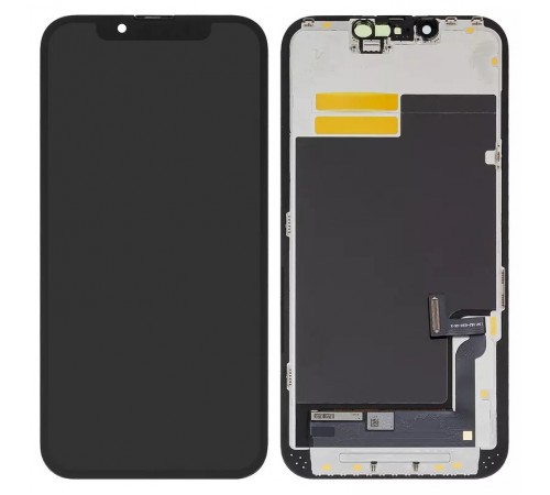 Дисплей для iPhone 13, черный, с рамкой, High Copy (OLED), SL OEM hard