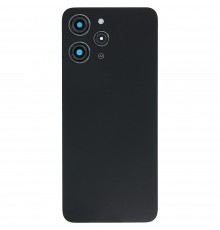 Задняя панель корпуса для Xiaomi Redmi 12, черная (Midnight Black), Copy + стекло камеры
