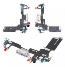 Шлейф для iPhone 14, конектора зарядки, фіолетовий, з мікрофоном, з компонентами, High Copy