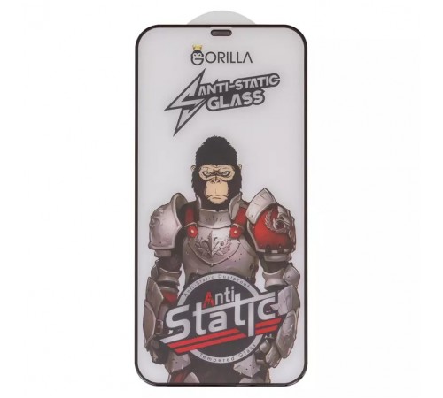 Захисне скло для Apple iPhone 12 Pro Max, сумісне з чохлом, Full Glue, Anti-Static, чорний, gorilla
