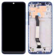 Дисплей для Xiaomi Redmi Note 8, чорний, Лого Redmi, синій (Neptune Blue), з рамкою, Original (PRC)