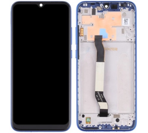 Дисплей для Xiaomi Redmi Note 8, чорний, Лого Redmi, синій (Neptune Blue), з рамкою, Original (PRC)
