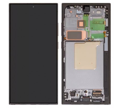 Дисплей для Samsung S928 Galaxy S24 Ultra, черный, с рамкой, Original (PRC), titanium black