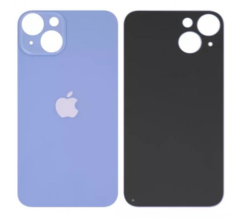 Задня панель корпусу для iPhone 14, синя, не потрібно знімати скло камери, big hole