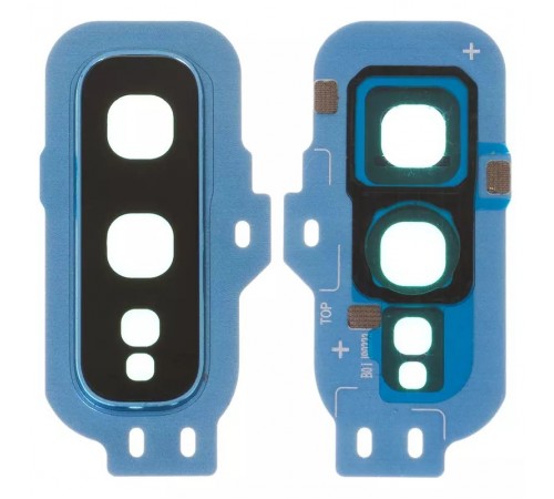 Скло камери для Samsung G970 Galaxy S10e, синє (Prism Blue), з рамкою