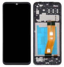 Дисплей для Samsung A145 Galaxy A14, черный, с рамкой, Original (PRC), c желтым шлейфом