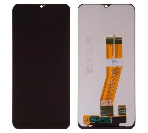 Дисплей для Samsung A037G Galaxy A03s, чорний, Best copy, без рамки, Copy, з жовтим шлейфом, (162x72 mm)