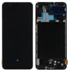 Дисплей для Samsung A705 Galaxy A70, черный, Best copy, с рамкой, Сopy (TFT)