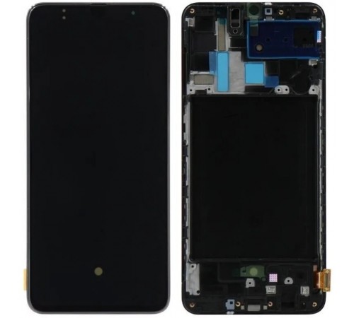 Дисплей для Samsung A705 Galaxy A70, чорний, Best copy, з рамкою, Copy (TFT)