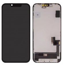 Дисплей для iPhone 14, черный, с рамкой, High Copy (OLED), GX OEM hard
