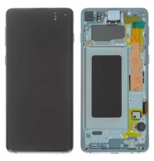 Дисплей для Samsung G973 Galaxy S10, зеленый, с рамкой, Original (PRC), prism green