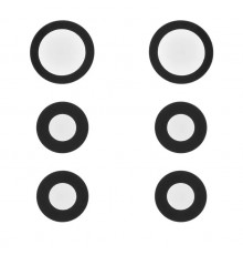 Скло камери для iPhone 12 Pro, чорне, без рамки, комплект 3 шт.