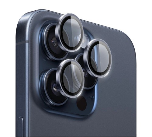 Захисне скло камери для Apple iPhone 15 Pro, PVD Dual Color Sapphire Lens Guard LG-003, WiWU, Blue Titanium