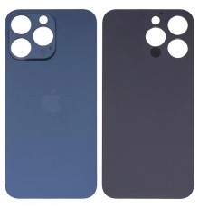 Задняя панель корпуса для iPhone 15 Pro Max, синяя, не нужно снимать стекло камеры, High Copy big hole