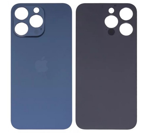 Задняя панель корпуса для iPhone 15 Pro Max, синяя, не нужно снимать стекло камеры, High Copy big hole