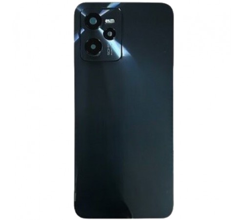 Задняя панель корпуса для Realme C35, черная (Glowing Black) + стекло камеры
