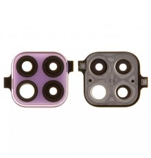 Скло камери для Huawei P40 Lite, рожеве, з рамкою