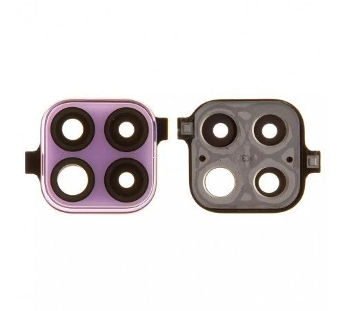 Скло камери для Huawei P40 Lite, рожеве, з рамкою